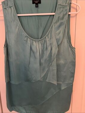 Talbots Seafoam Layered Sleeveless Silk-Feel Tank